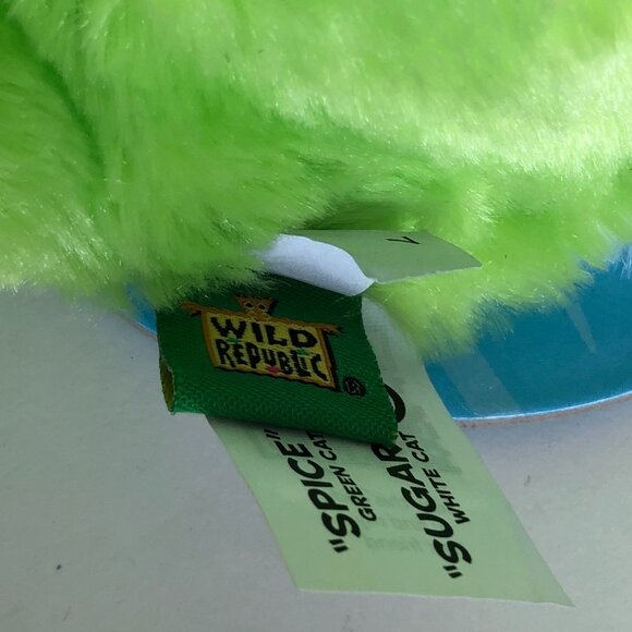 🔥3 For $20🔥New w/Tag Cat Green/White Reversible Plush Switch-A-Rooz 8" (20cm) - Picture 8 of 15